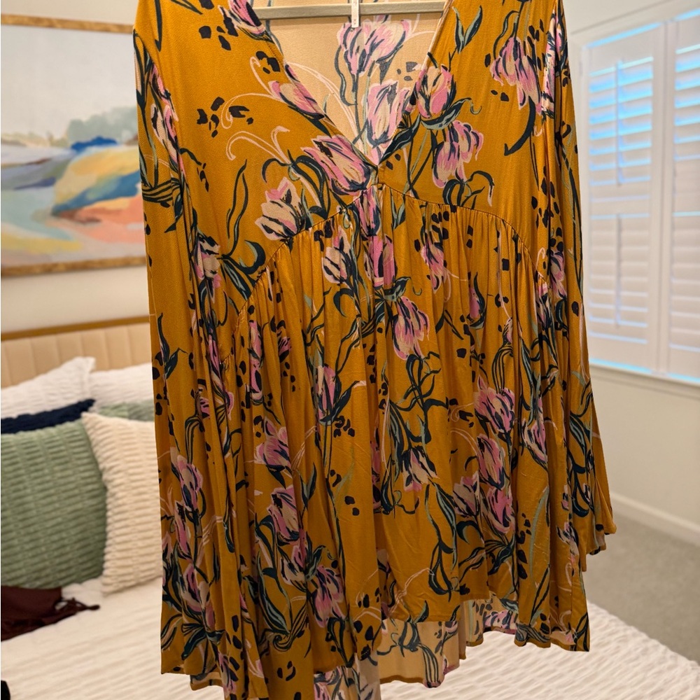 Free People V-Neck Swing Dress